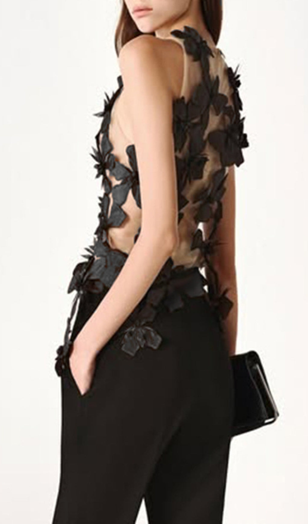 Dove Black Flower Top