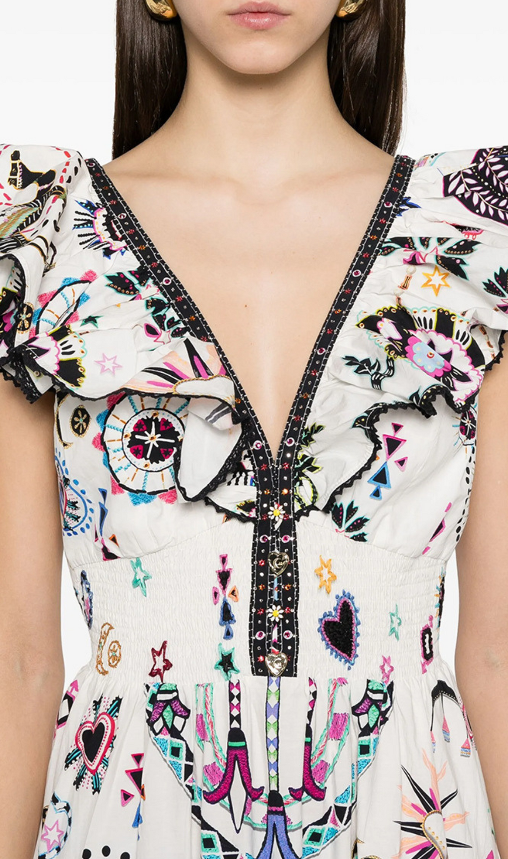 Hanson V-neck Printed Maxi Dress