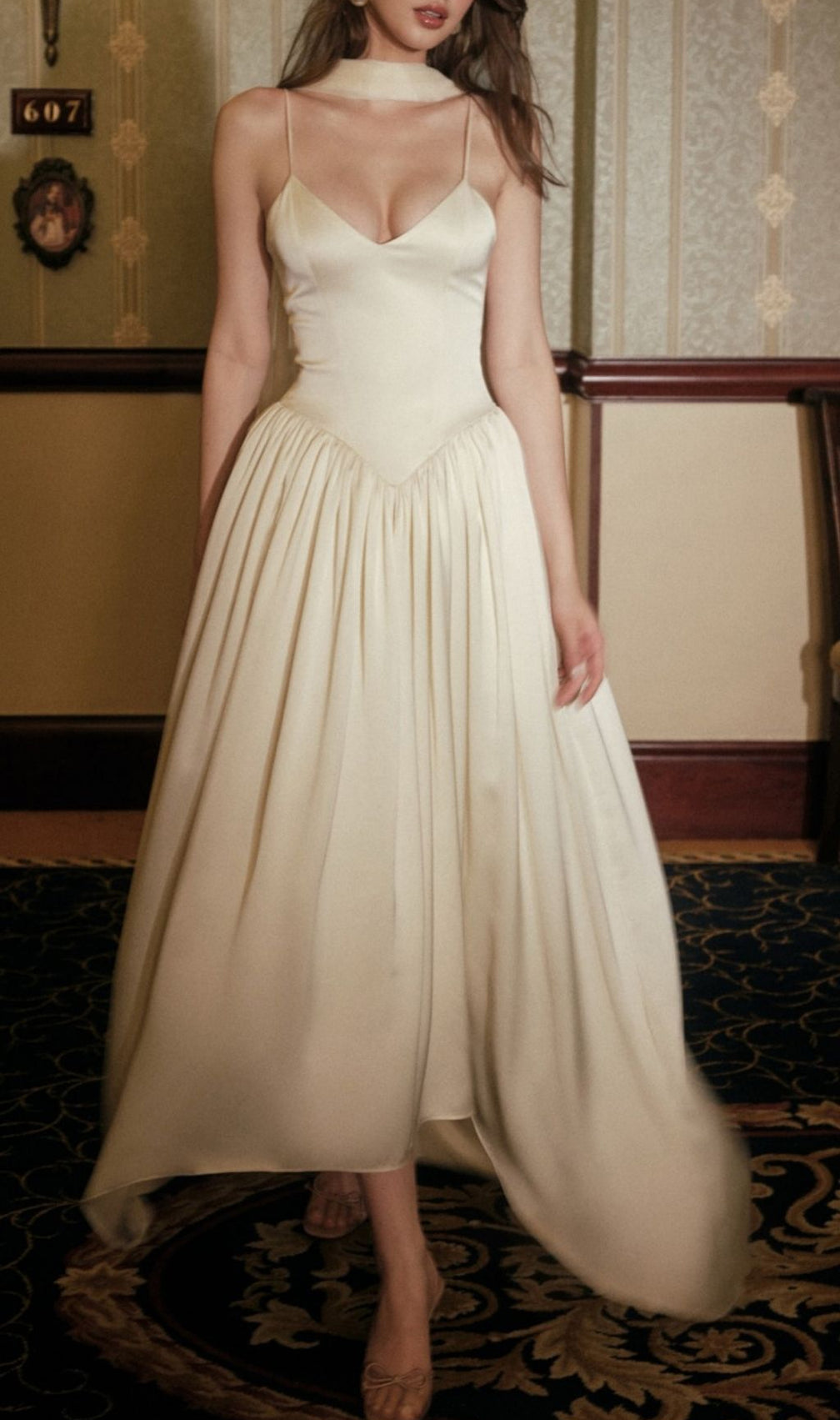 Korey Ivory Strappy Maxi Dress