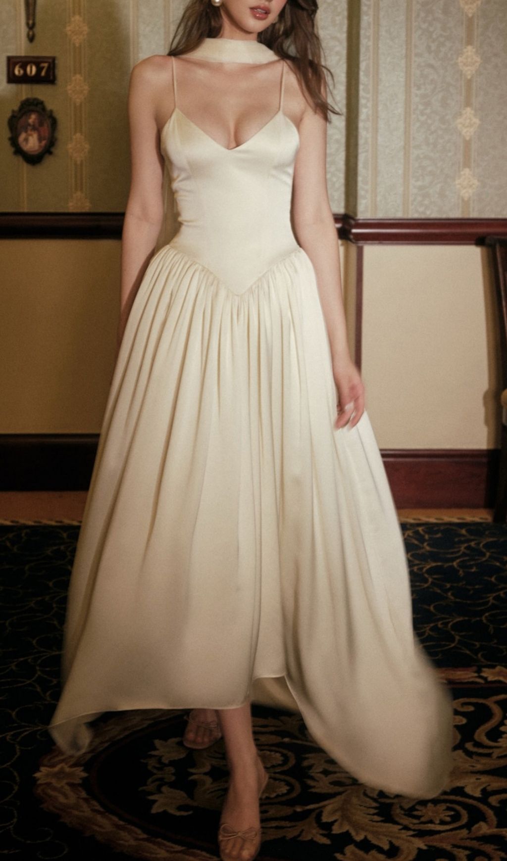 Korey Ivory Strappy Maxi Dress