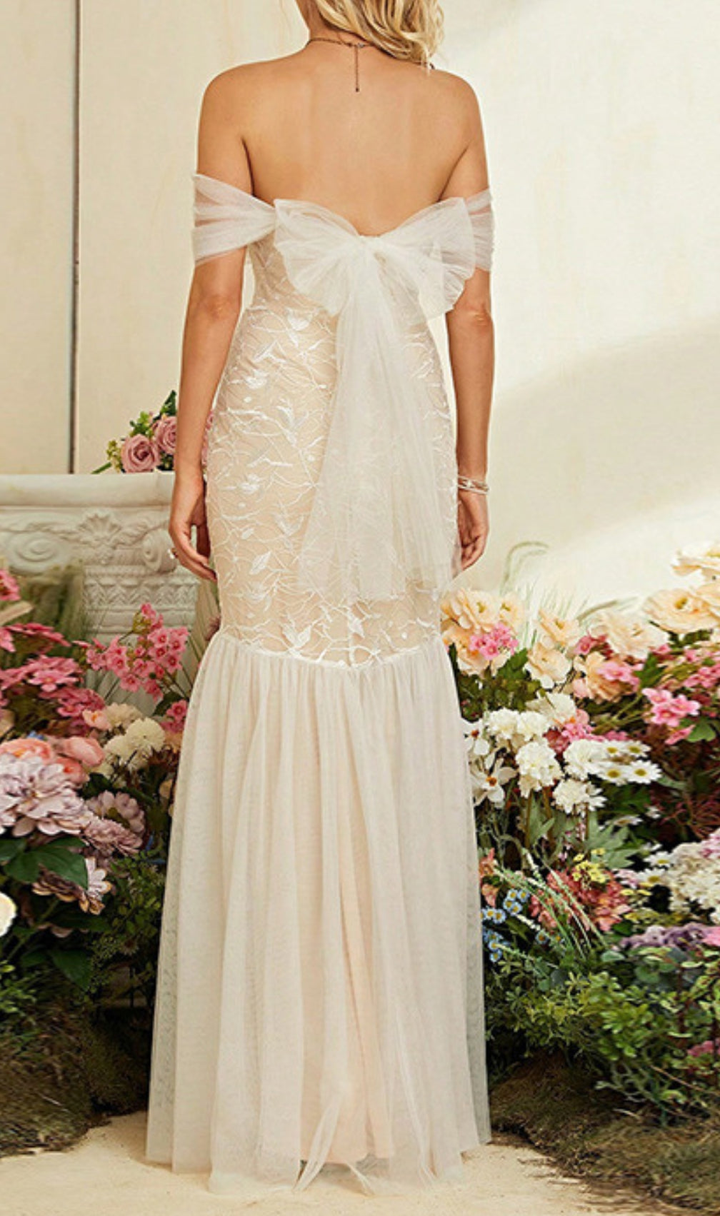 Devyn Lace Mesh Maxi Dress