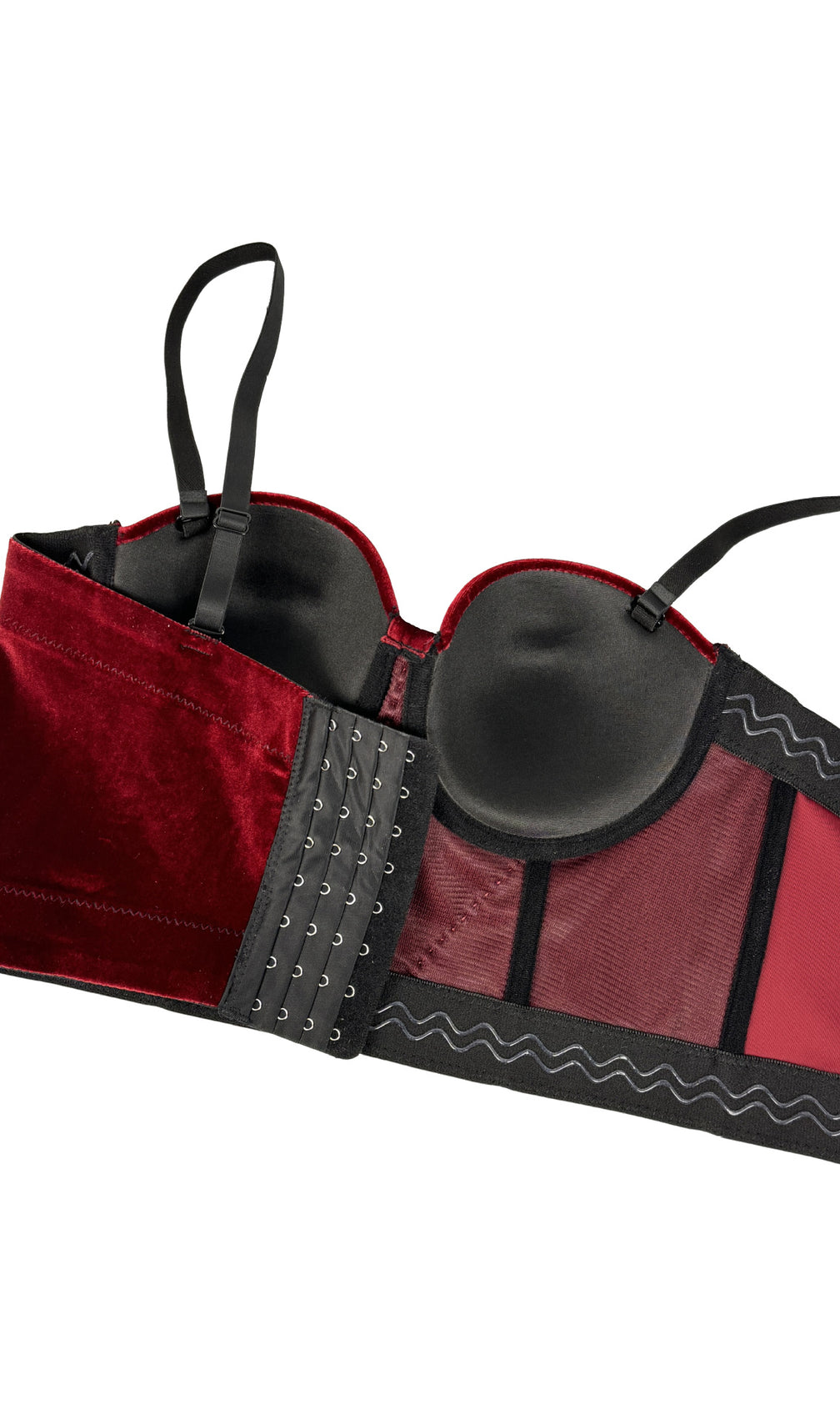 Jade Velvet Pearl Bustier Crop Top