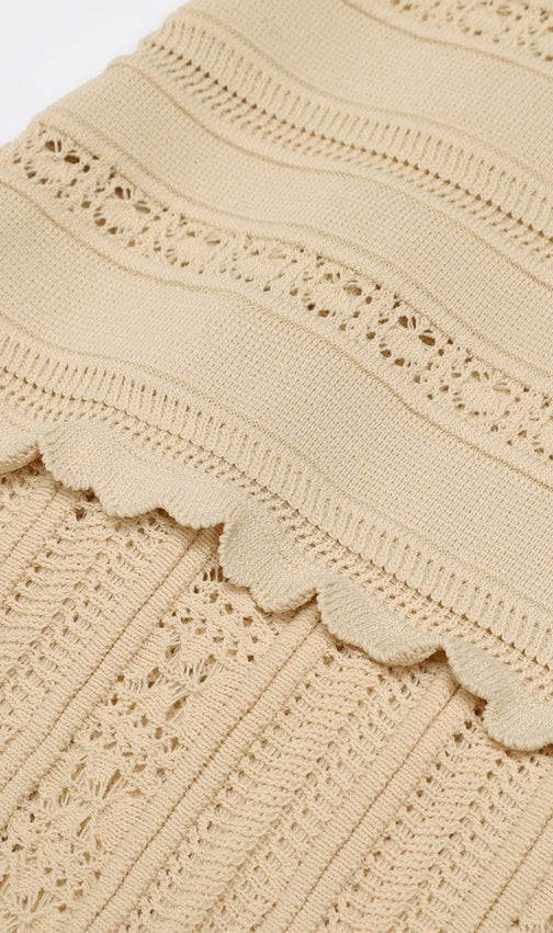 Kinsey Beige Knit Cardigan & Dress Set