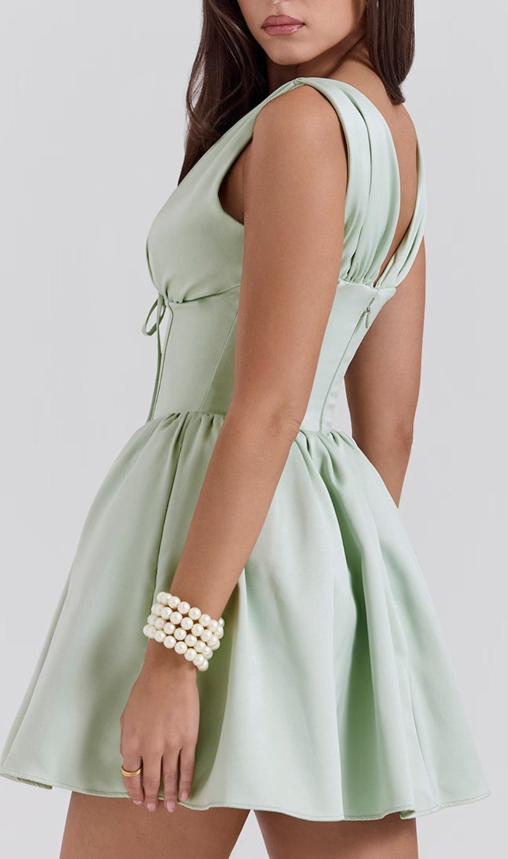 Dhara Green Corset Mini Dress