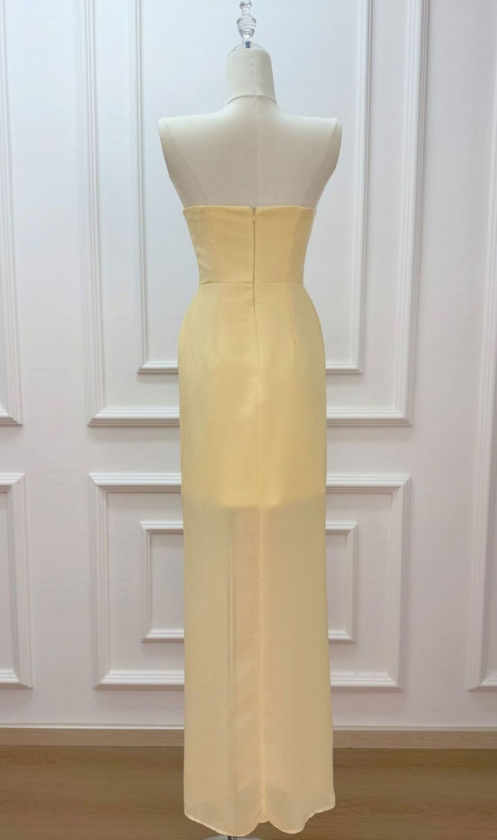 Kayley Elegant Strapless Pleated Maxi Gown & Matching Shawl Set