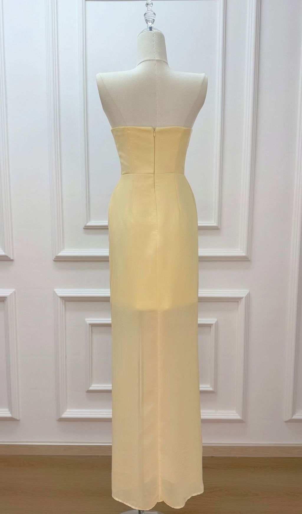 Kayley Elegant Strapless Pleated Maxi Gown & Matching Shawl Set