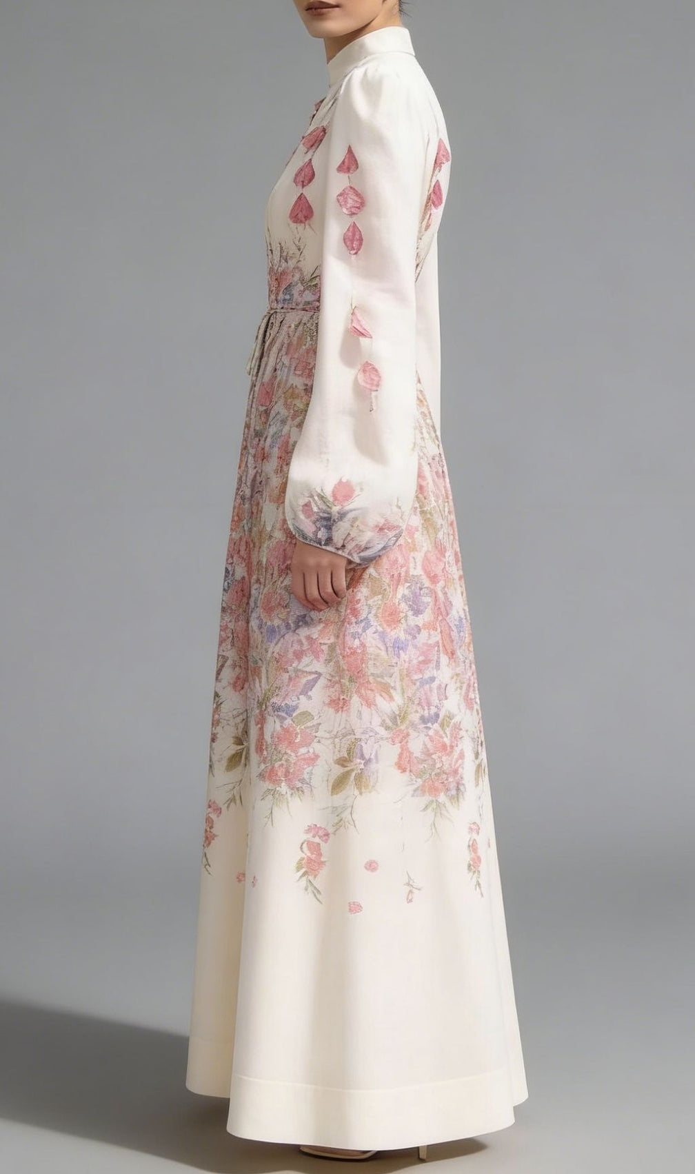 Kartier Elegant Floral Long Sleeve Maxi Dress - Romantic Garden Bloom