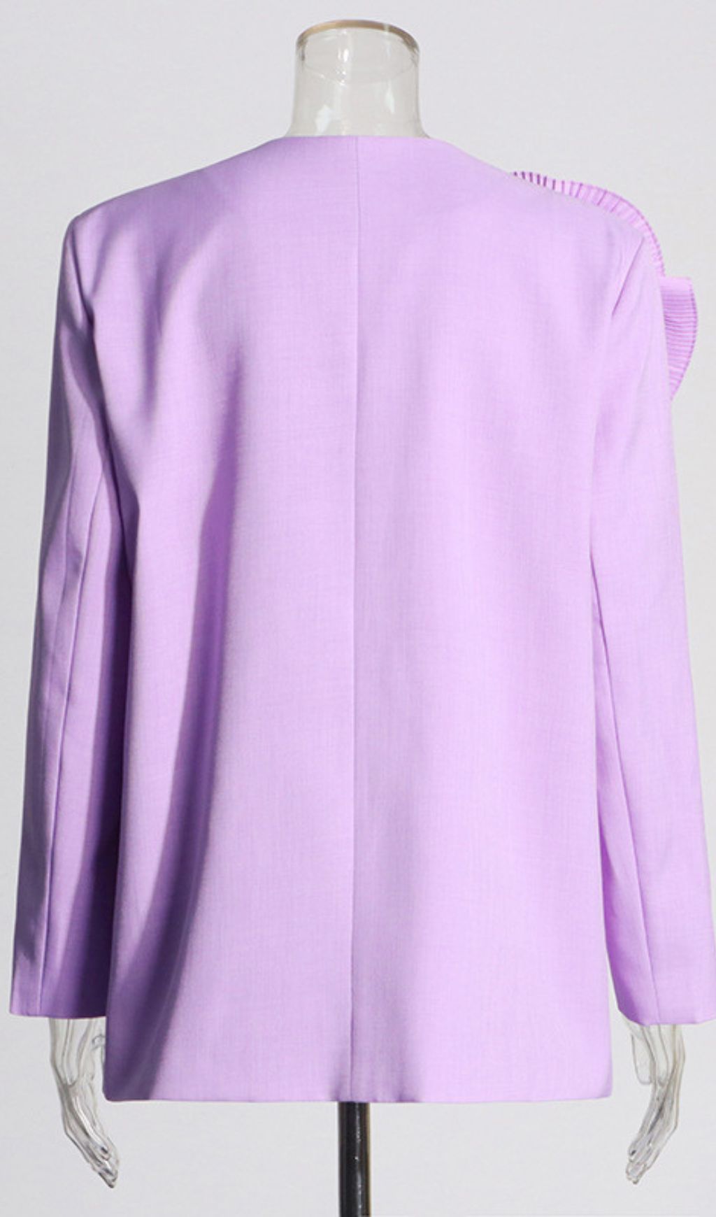 Idella Statement Pleated Flower Blazer - Chic Lavender Tailored Jacket