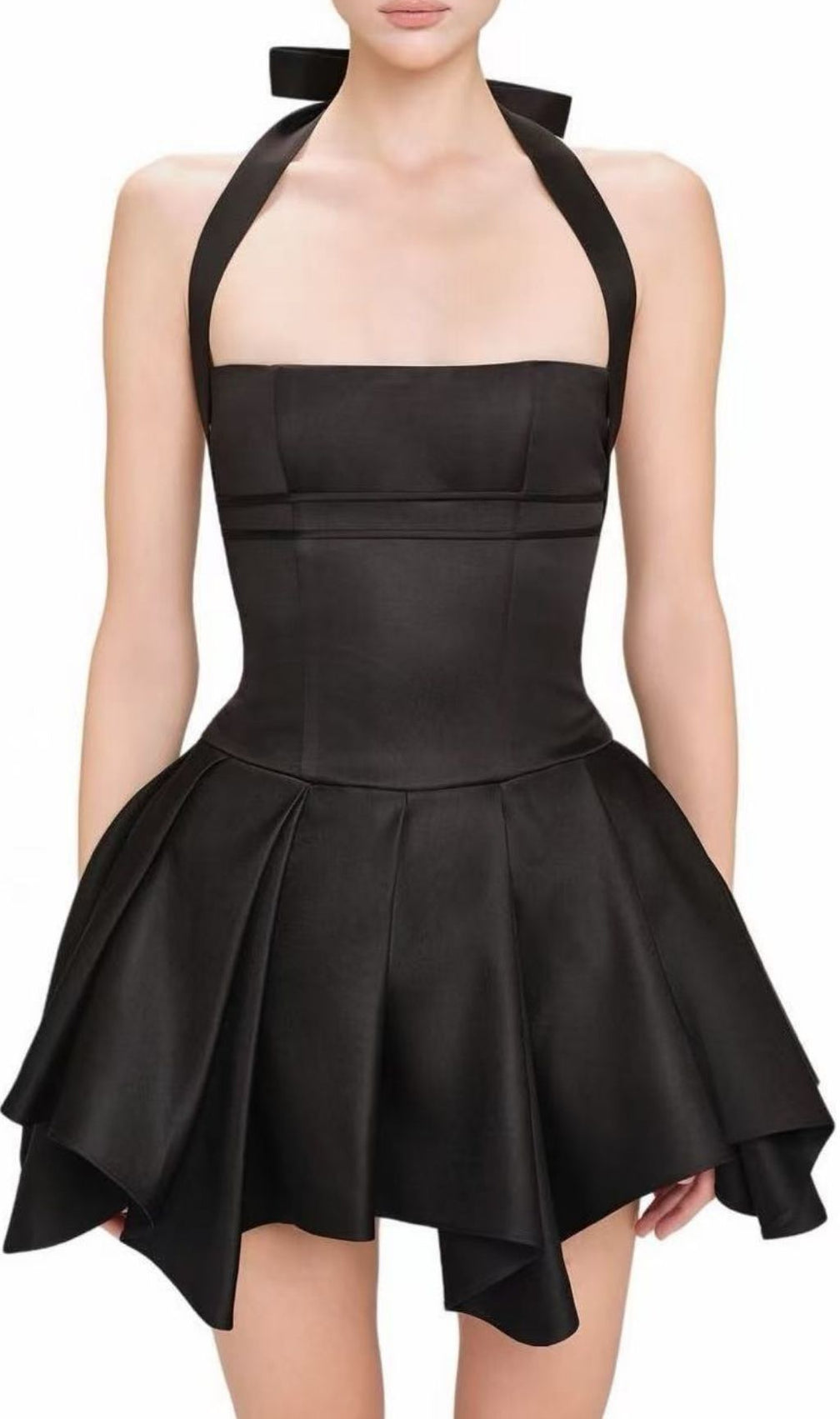 Katsu Black Halter Mini Dress: Chic & Flirty Statement Style