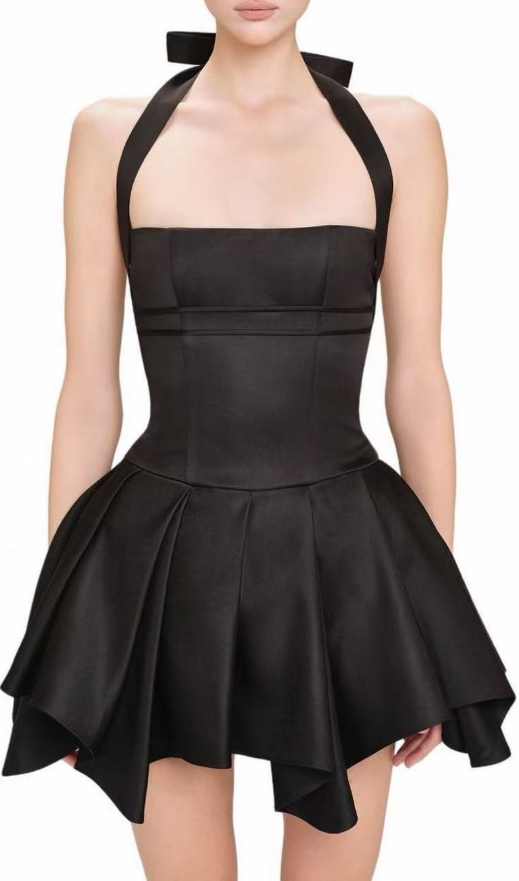 Katsu Black Halter Mini Dress: Chic & Flirty Statement Style