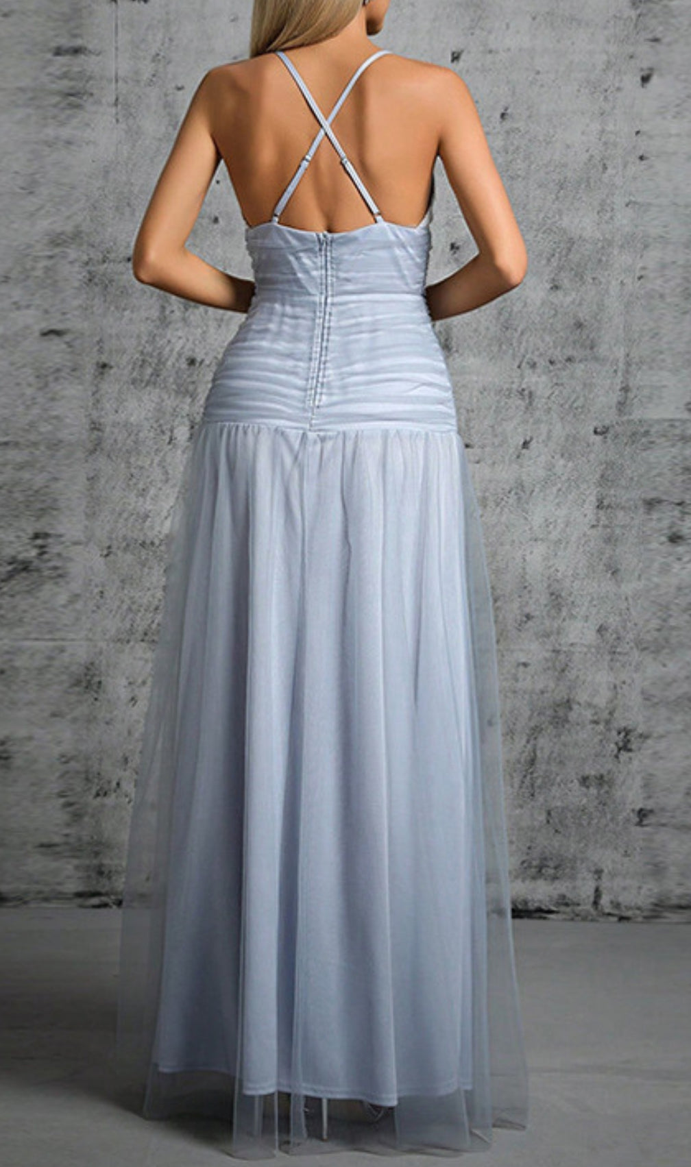 Doman Strappy Mesh Maxi Dress