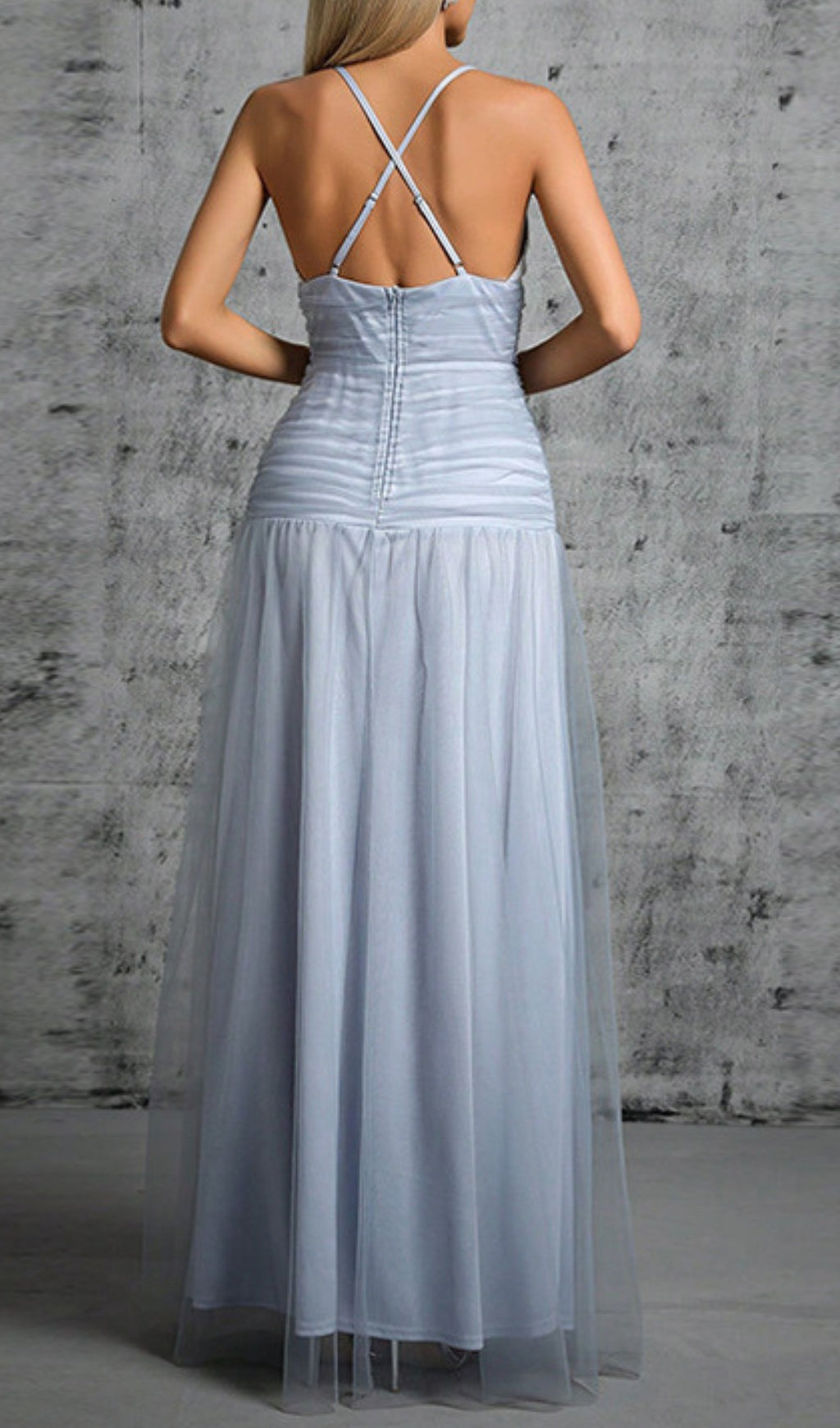 Doman Strappy Mesh Maxi Dress