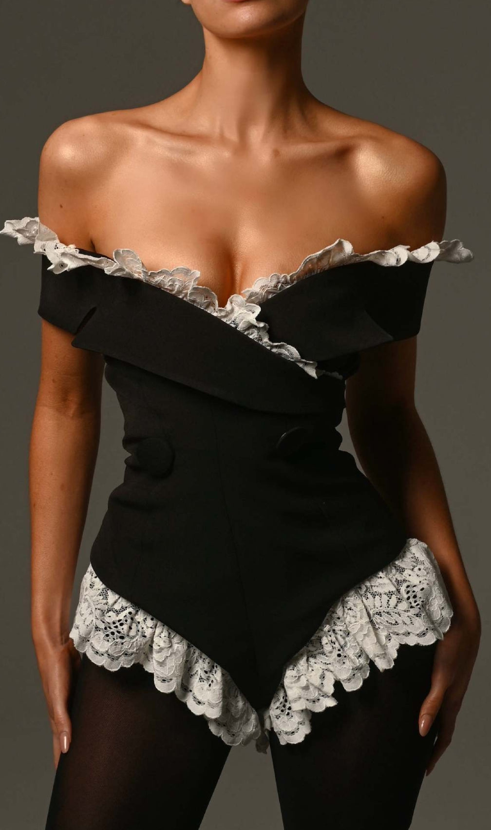 Edith Black Lace Bodysuit