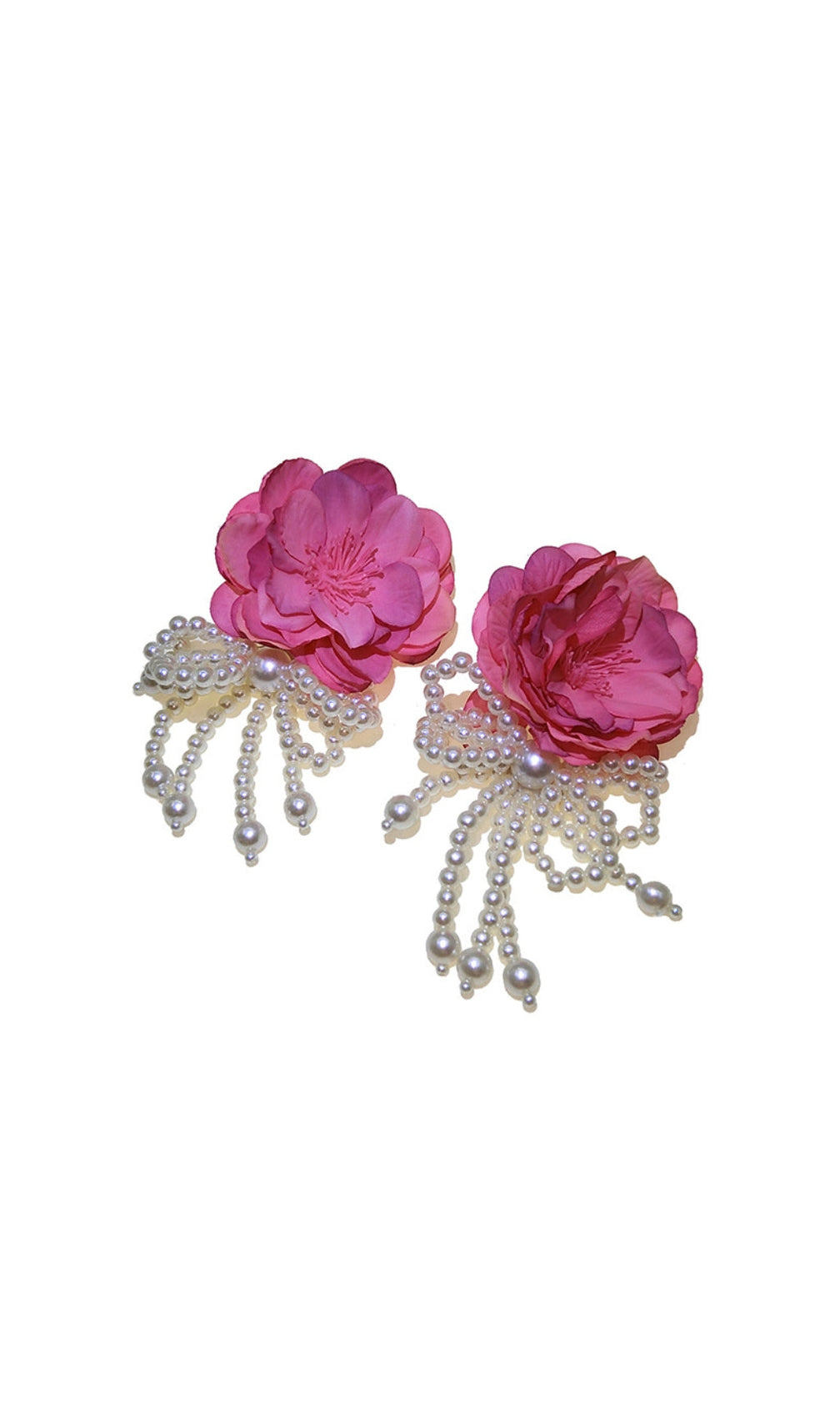 Annick Pink Flower Petals Acrylic Earrings