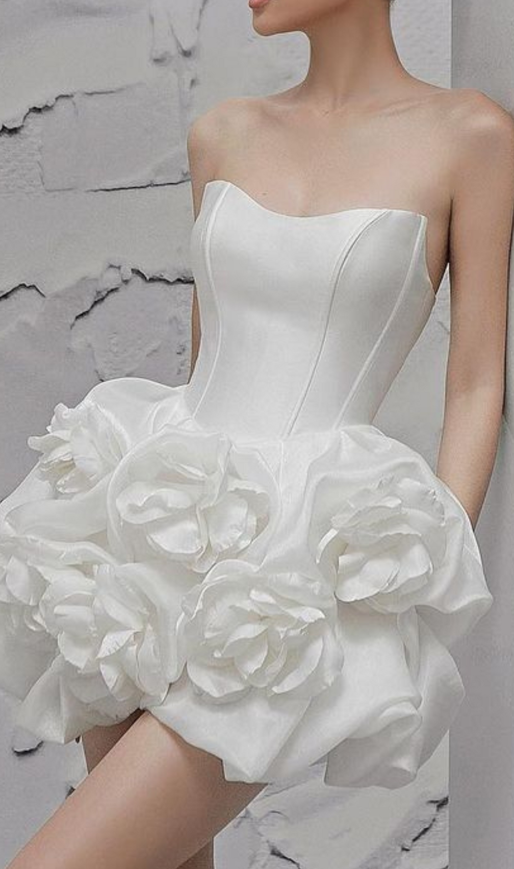 Alannis Floral-Appliqué Strapless Mini Dress