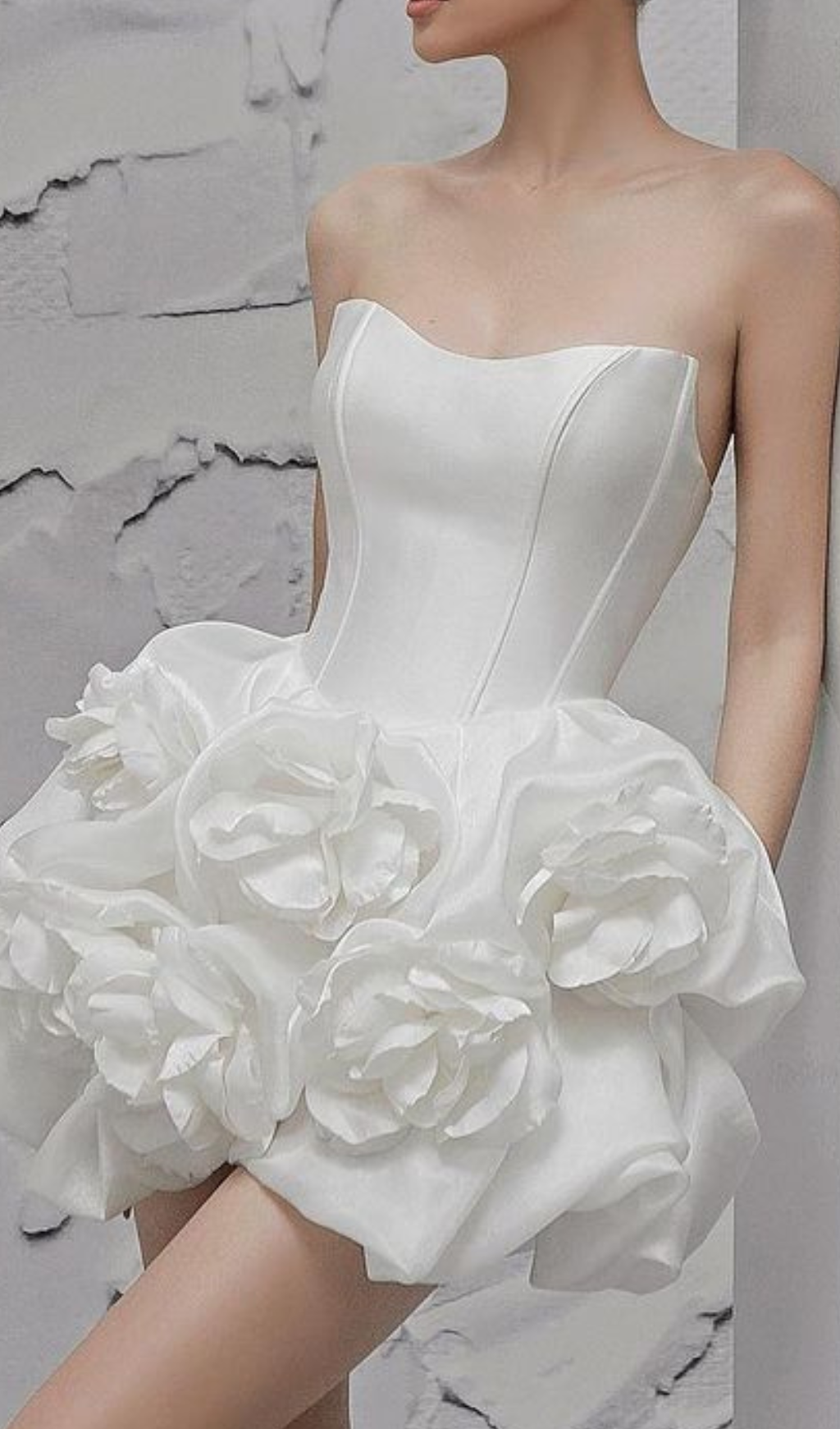 Alannis Floral-Appliqué Strapless Mini Dress