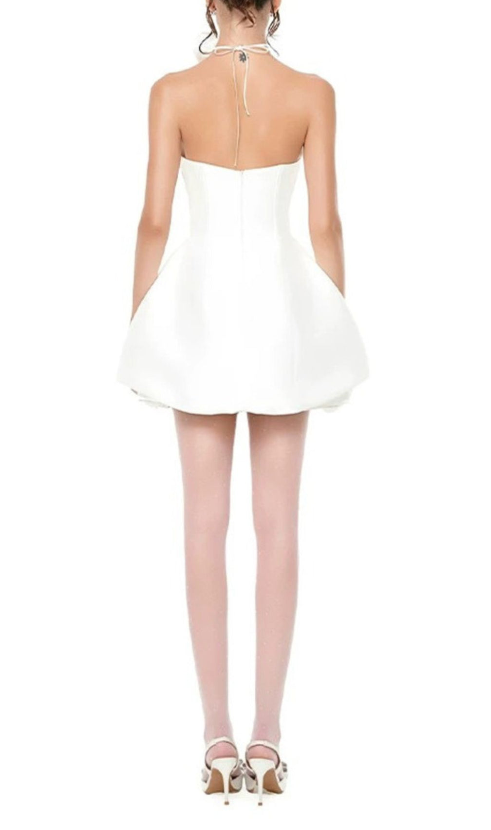 Ildiko White Strapless Corset Floral Mini Dress | Chic Bridal & Party Statement