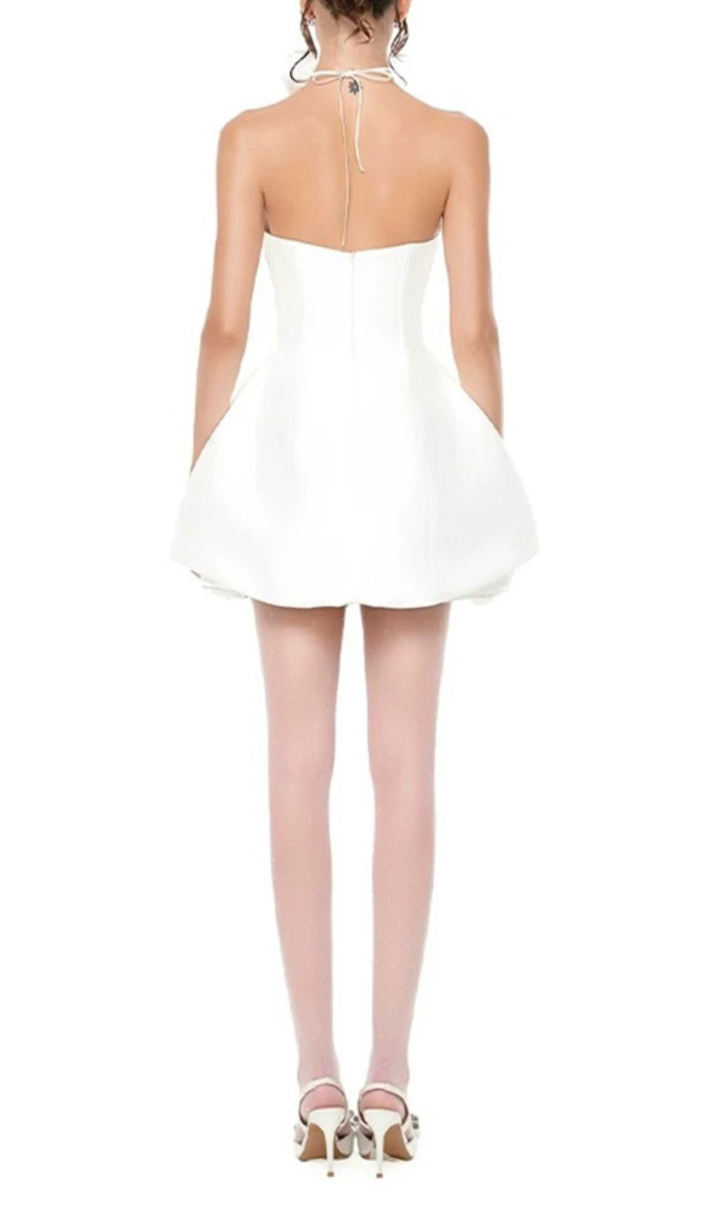 Ildiko White Strapless Corset Floral Mini Dress | Chic Bridal & Party Statement