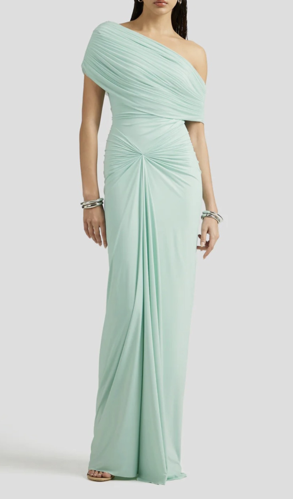 Henryk Mint Ruched Maxi Dress