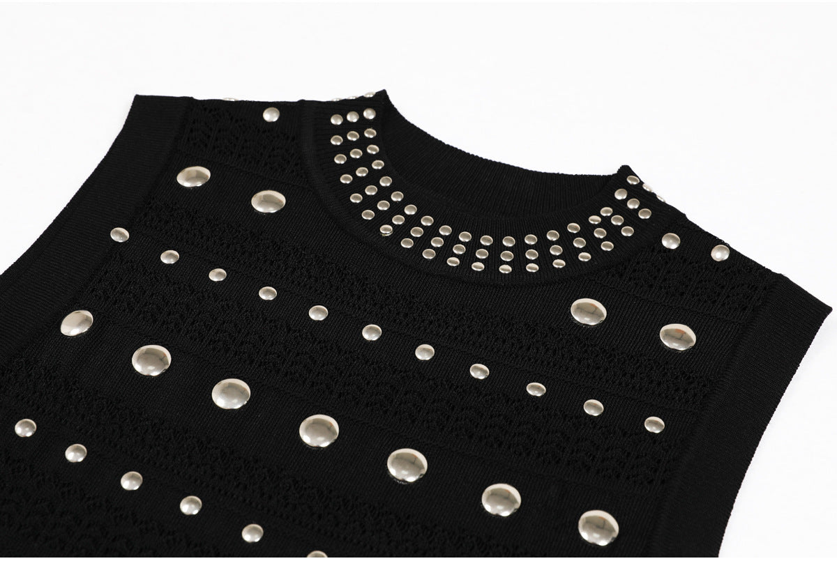 Hedia Rivet Knit Midi Dress