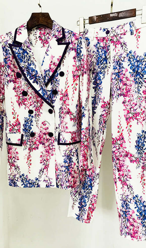 Anastazja Purple Floral Blazer Set