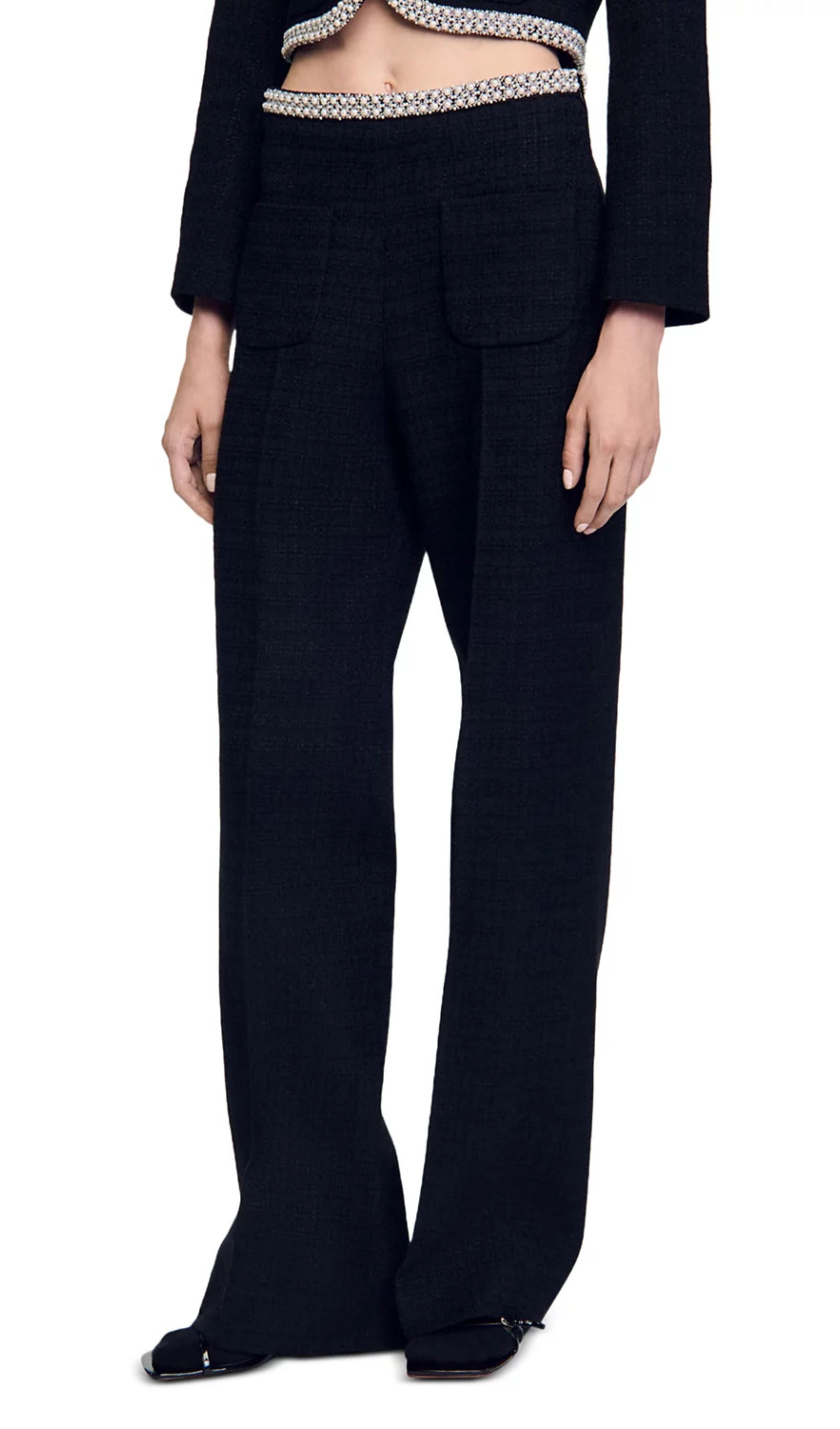 Vaya Beaded Tweed Pants