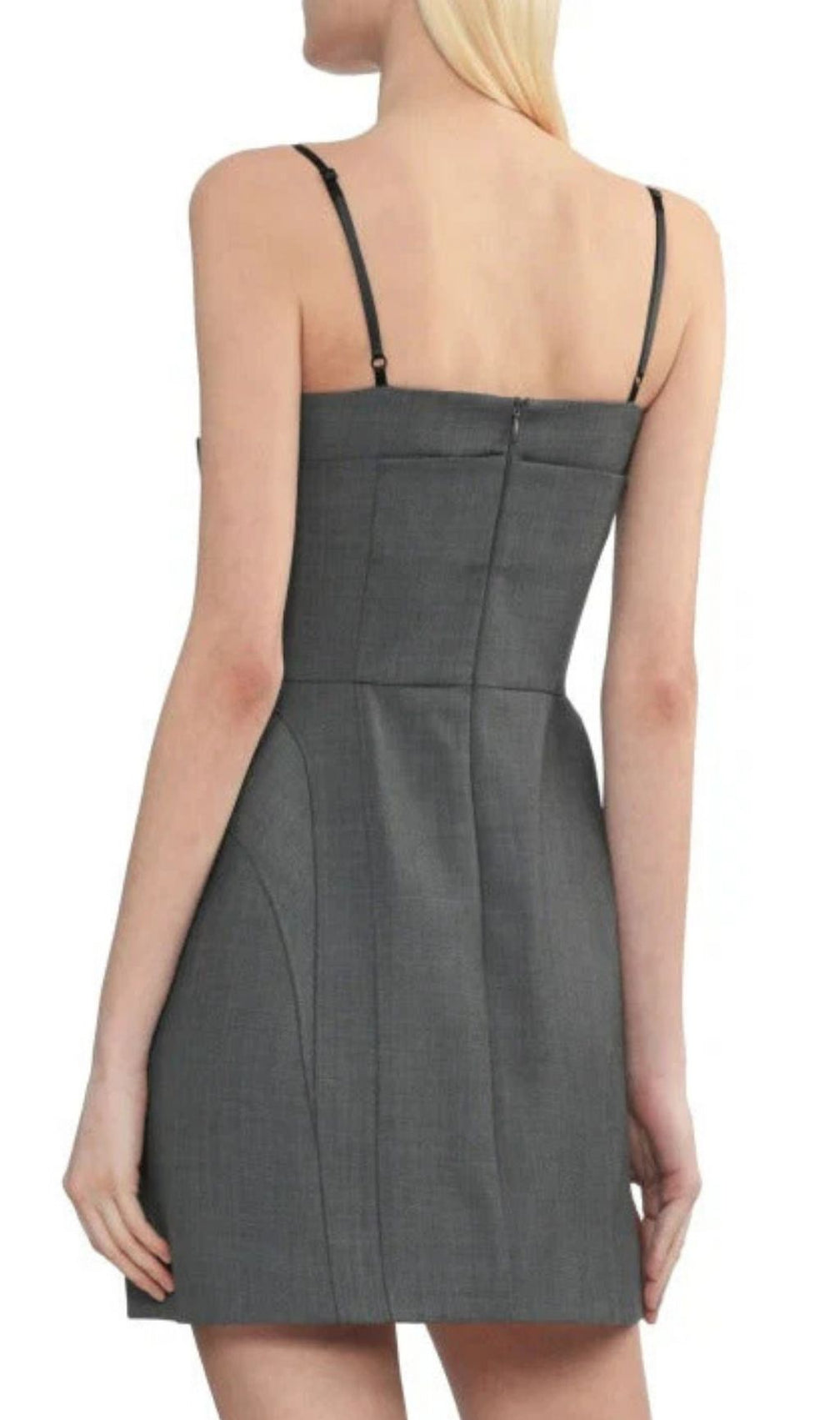 Arabela Bow-Front Grey Mini Dress - Chic Sweetheart Cocktail & Party