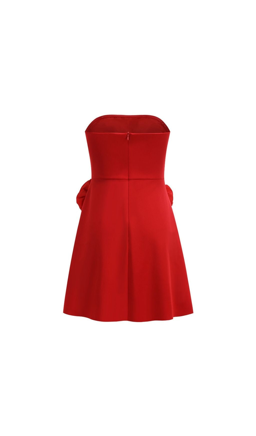 Kazuye Red Strapless Rose Appliqué Mini Dress | Date Night & Cocktail Party Ready