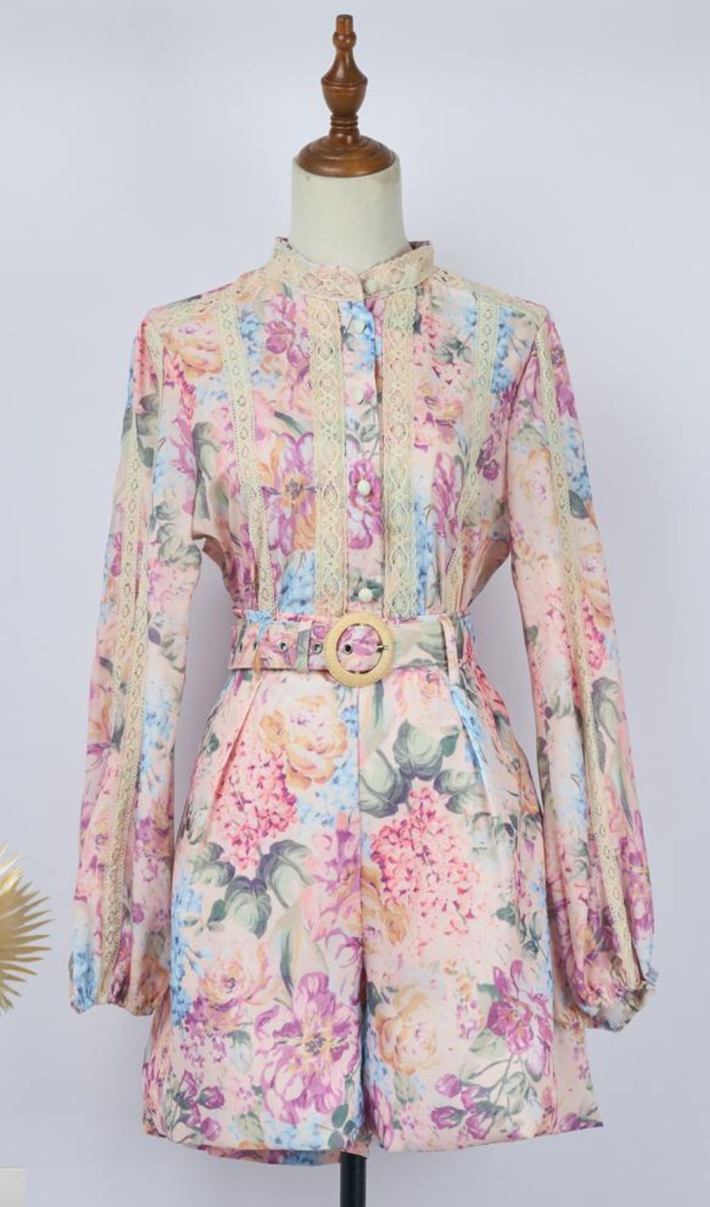 Gypsy Floral Long Sleeve Shirt & Shorts Set