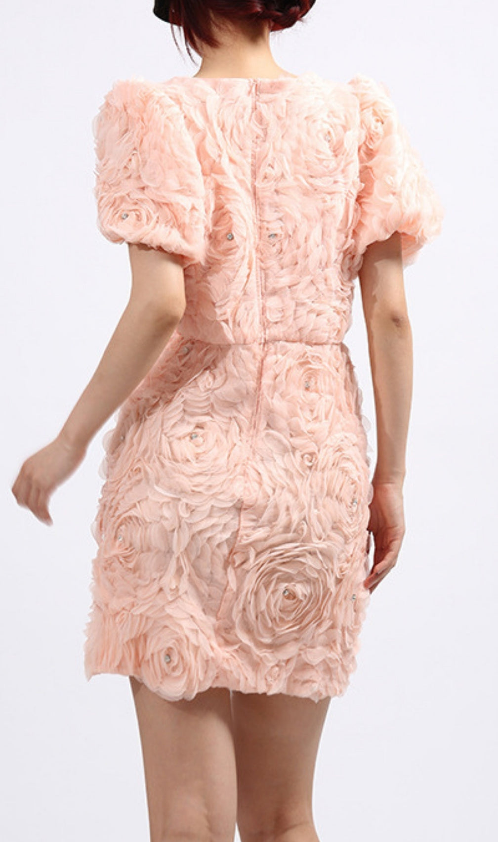 Elpida Flower Puff Sleeve Mini Dress