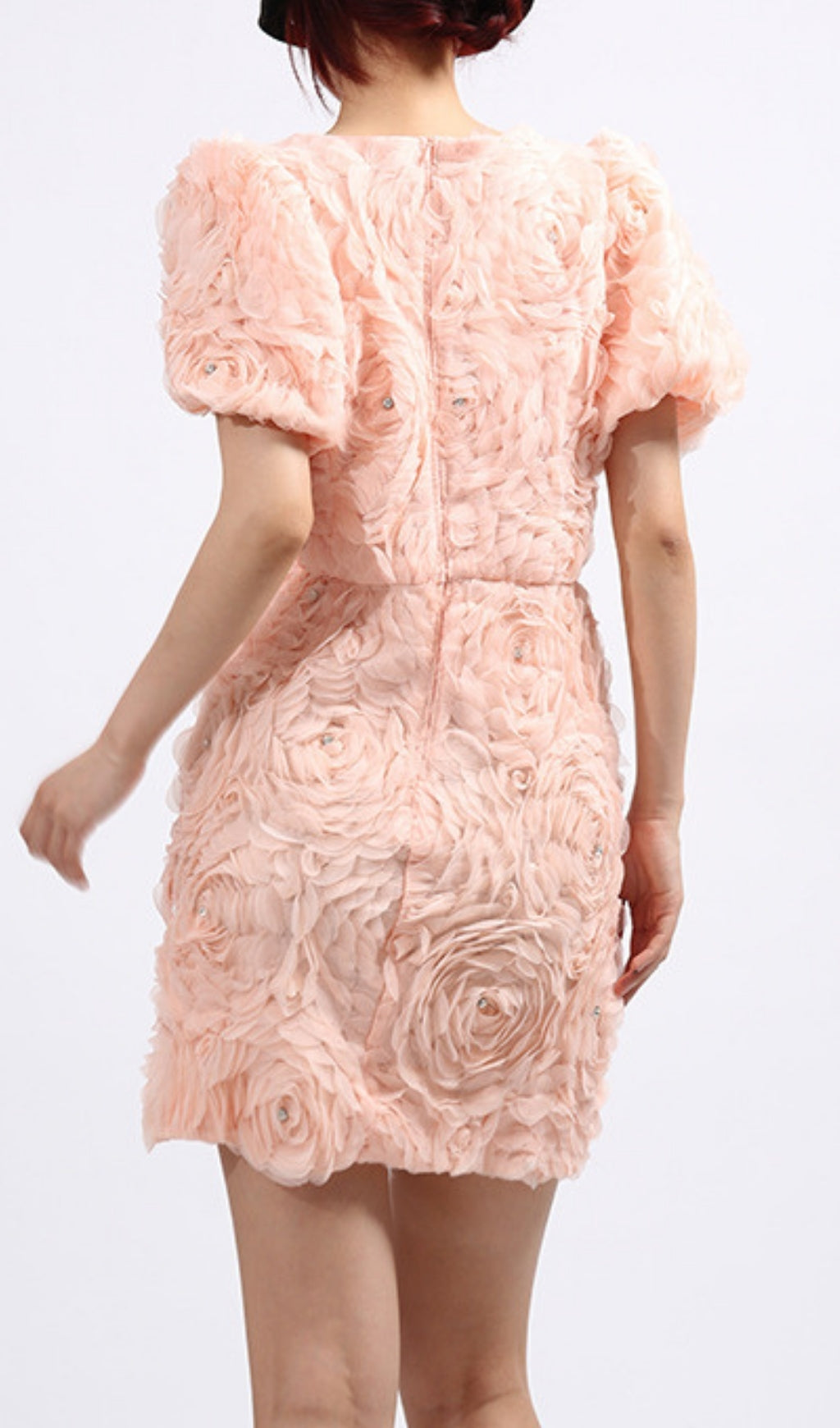 Elpida Flower Puff Sleeve Mini Dress