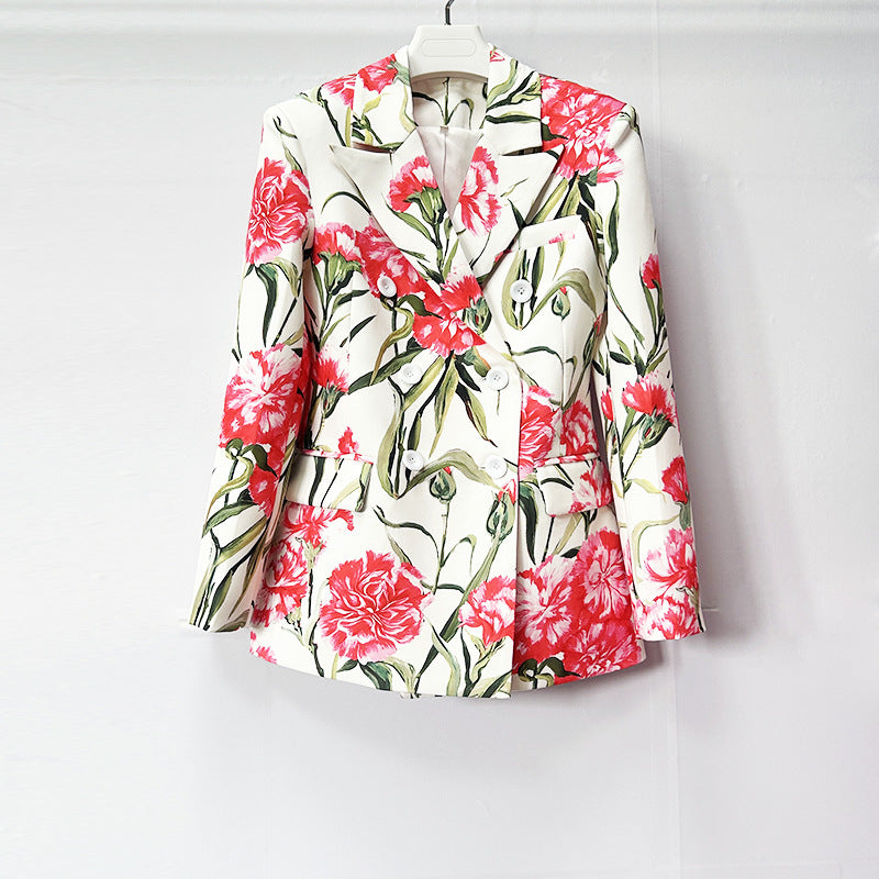 Garrett Flower Printed Blazer & Pants Set