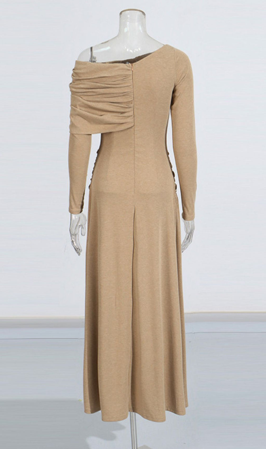 Gaia Ruched Long Sleeve Maxi Dress
