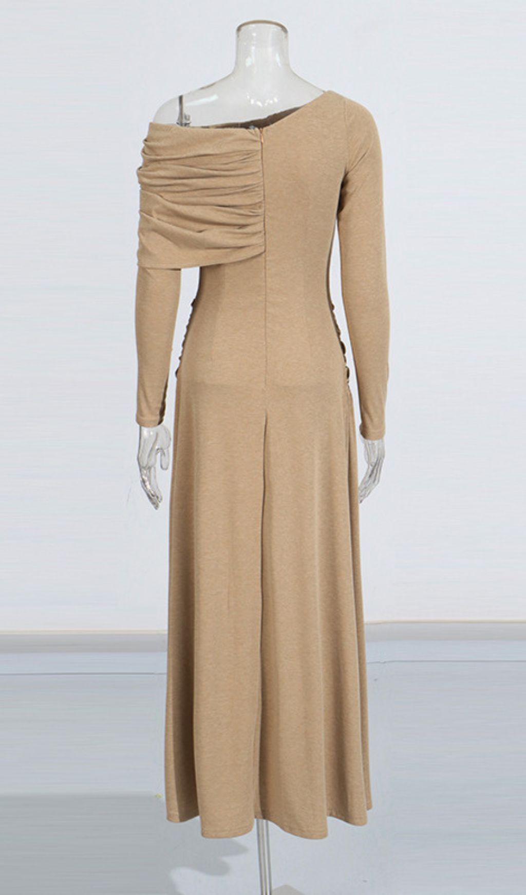 Gaia Ruched Long Sleeve Maxi Dress