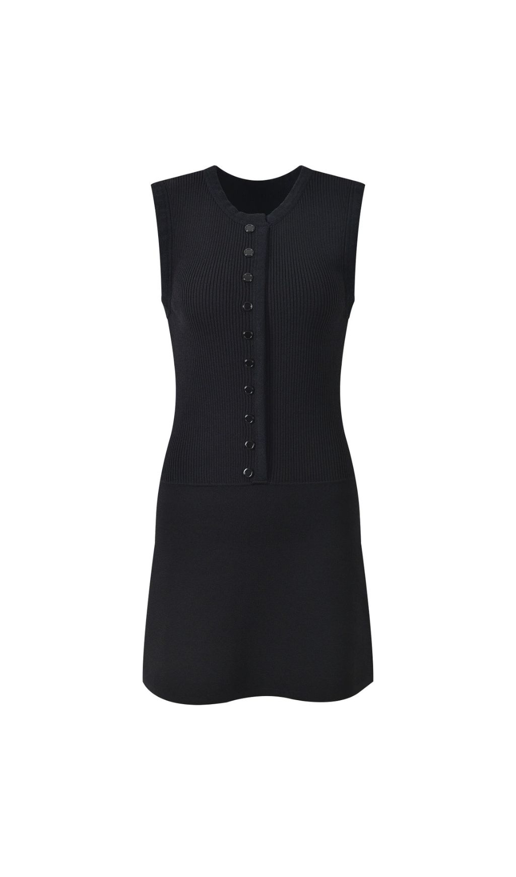 Effortless Chic: Women's Rib Knit Button-Front Mini Dress