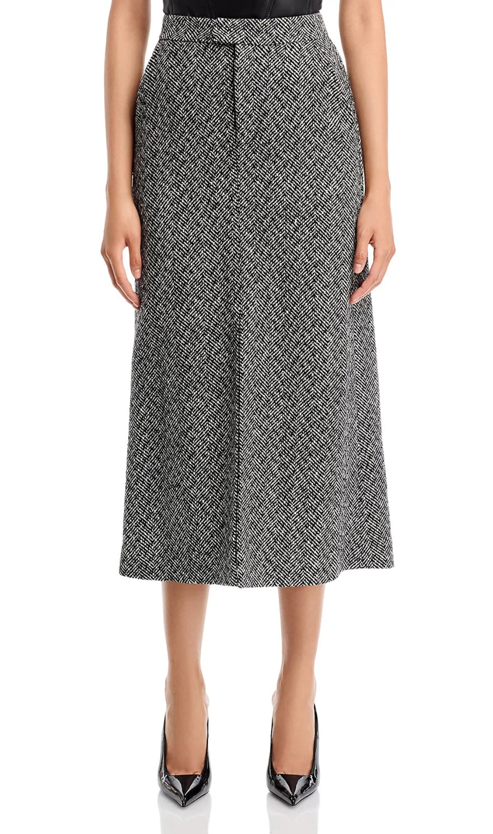Herringbone Midi Skirt