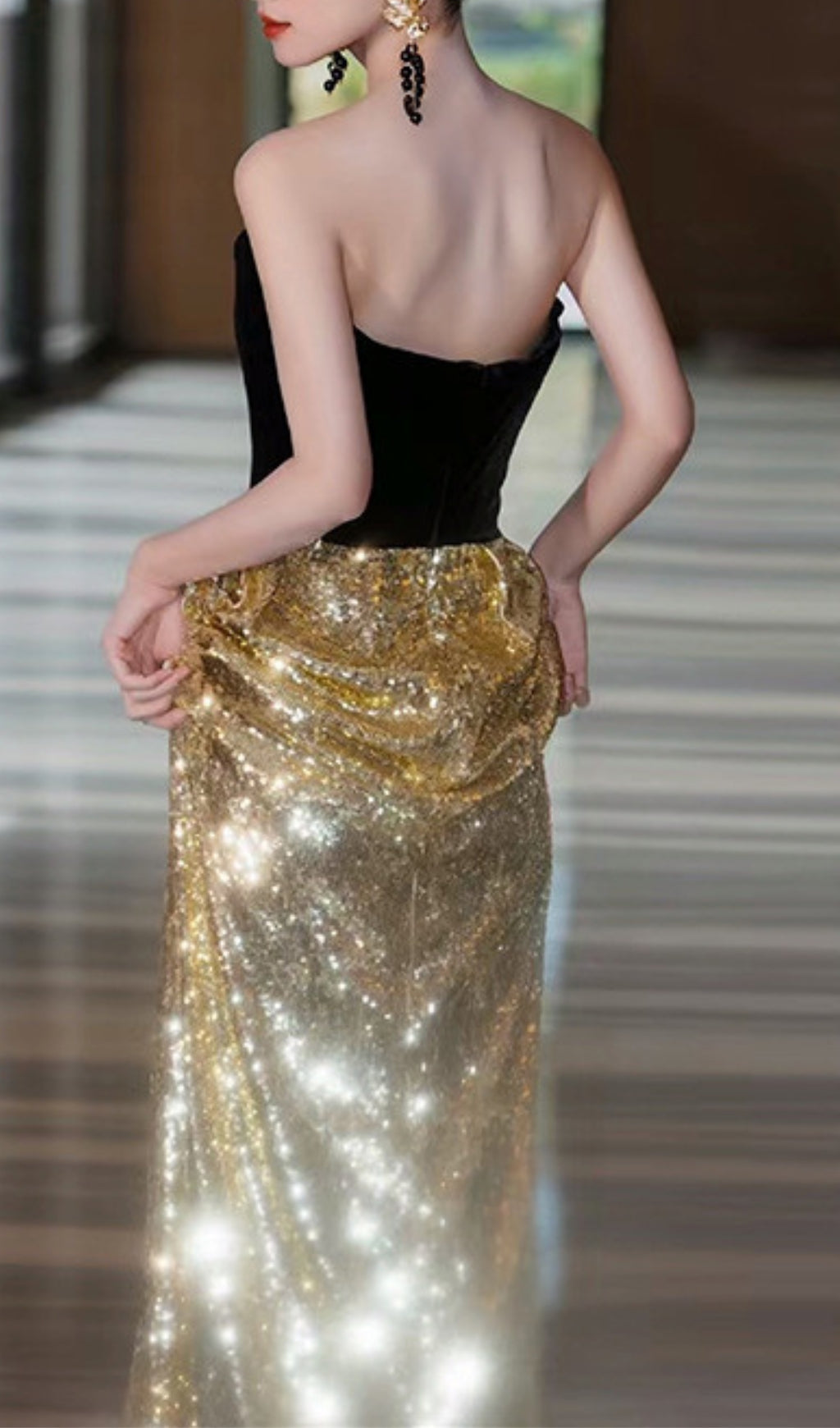 Aiyanna Sequin Flower Maxi Dress