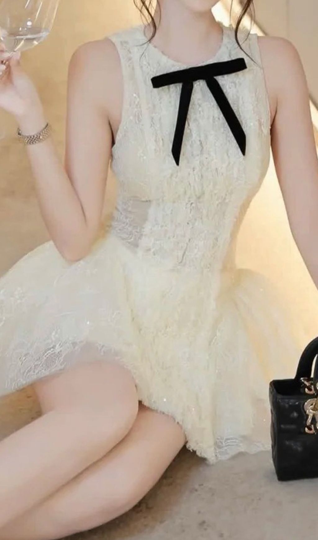 Isoko Sleeveless Lace Mini Dress