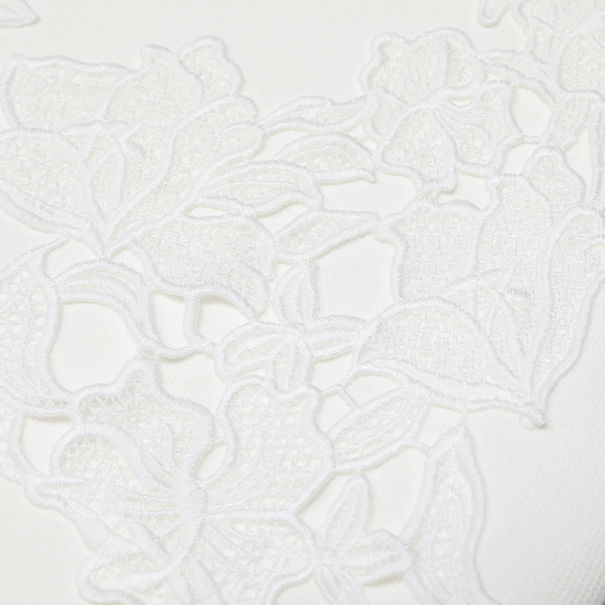 Kimoni White Floral Appliqué Mini Dress | Sleeveless Knit Cocktail & Bridal Shower Dress