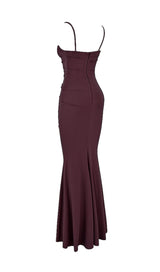 DARK CHERRY CORSET MAXI DRESS