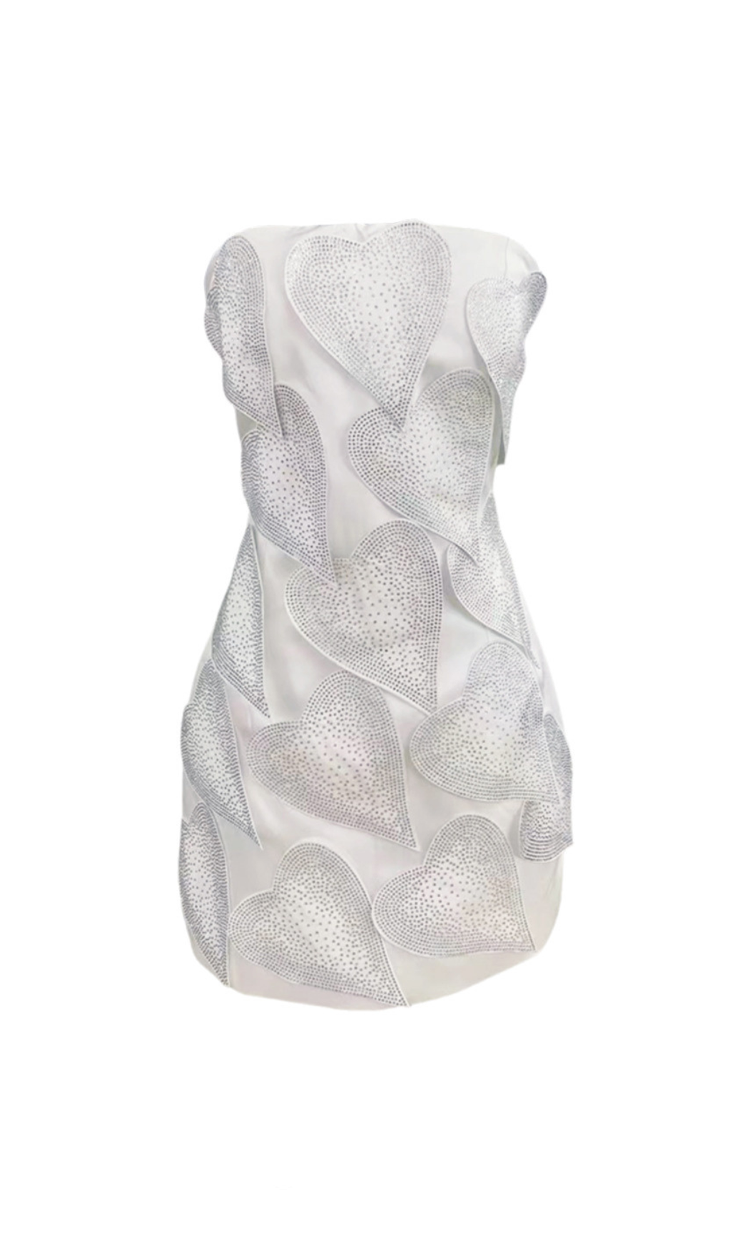 crystal leaf embellished mini dress in white