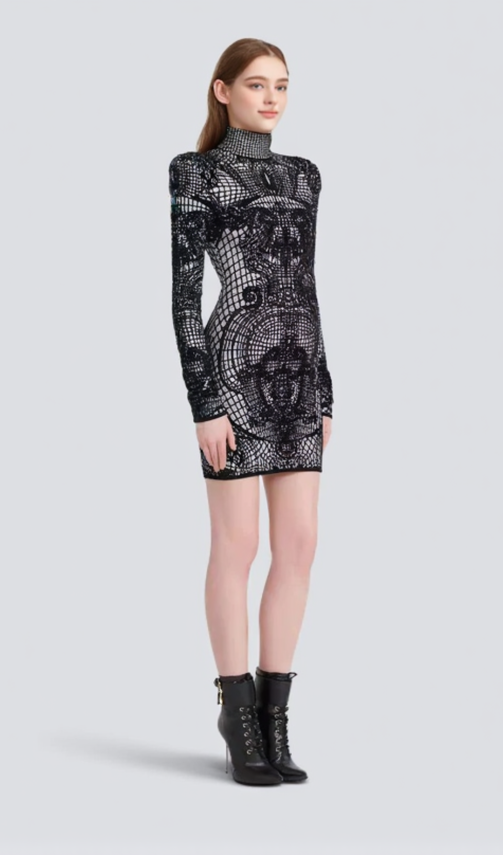 graphic-print fitted mini dress