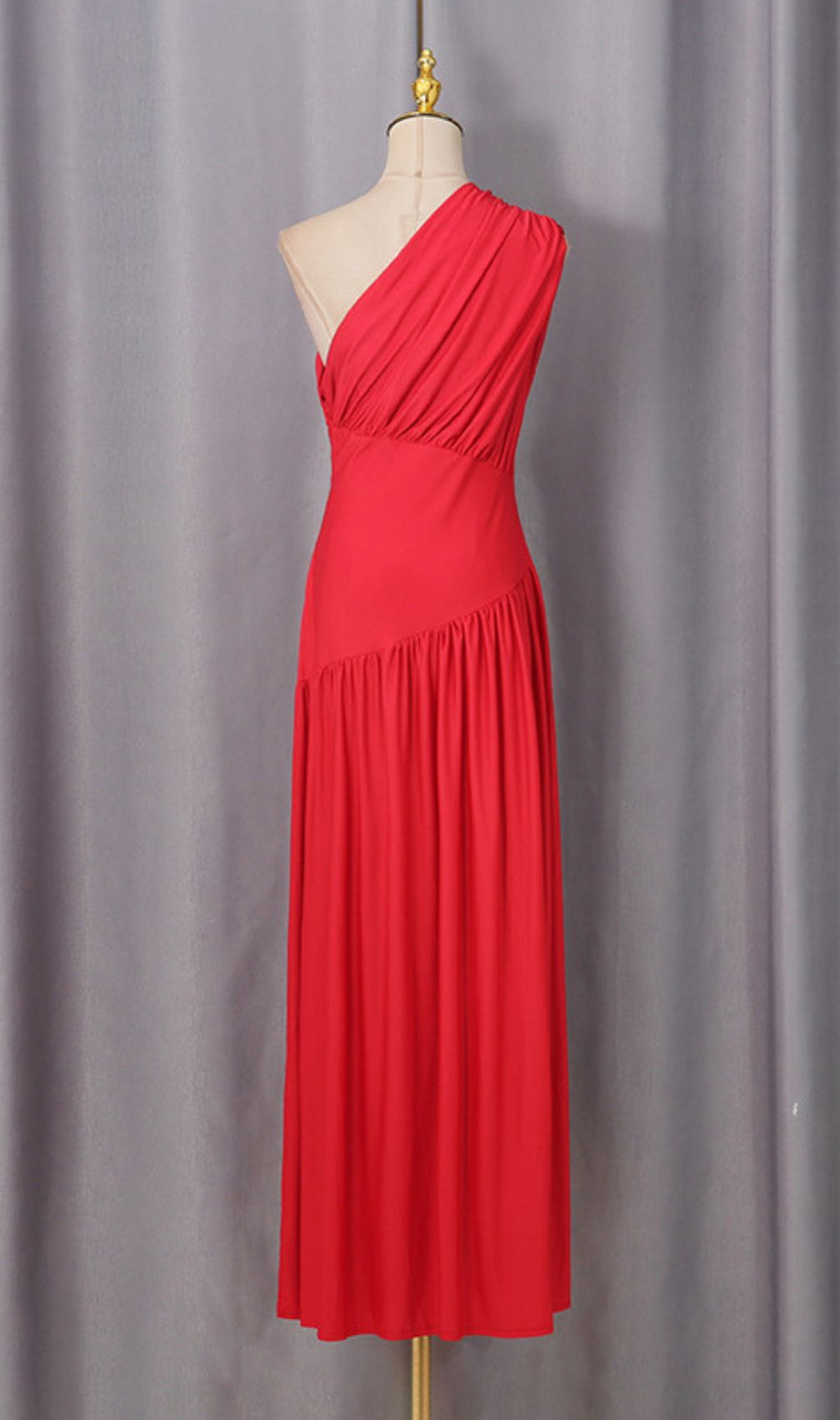 Jordon Red One-Shoulder Maxi Dress: Stunning Gala & Wedding Guest Gown