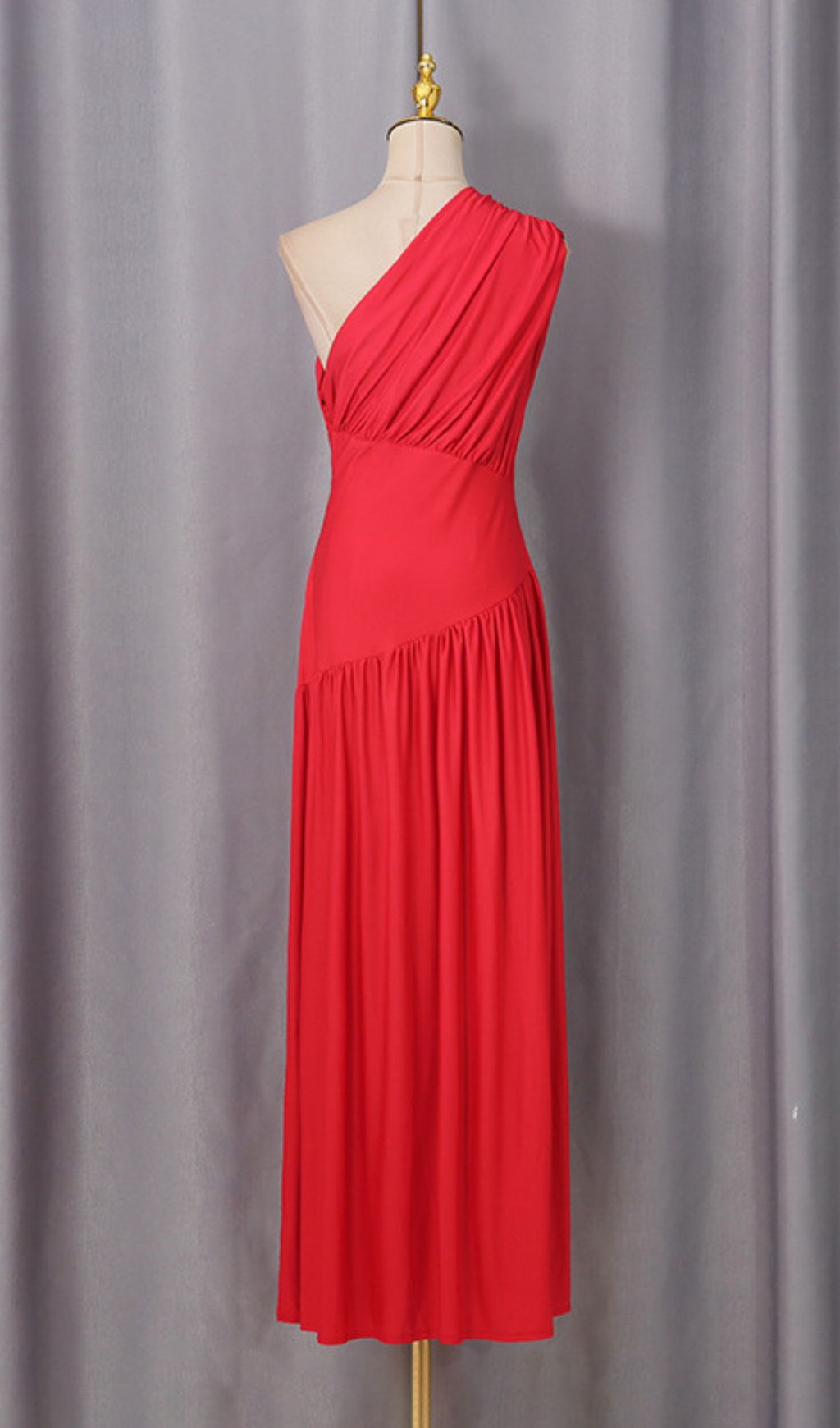 Jordon Red One-Shoulder Maxi Dress: Stunning Gala & Wedding Guest Gown
