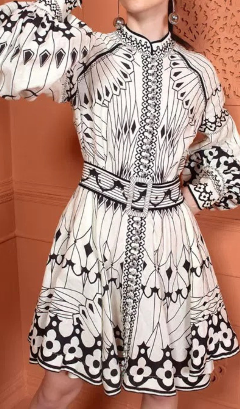 Camryn Long Sleeve Printed Mini Dress