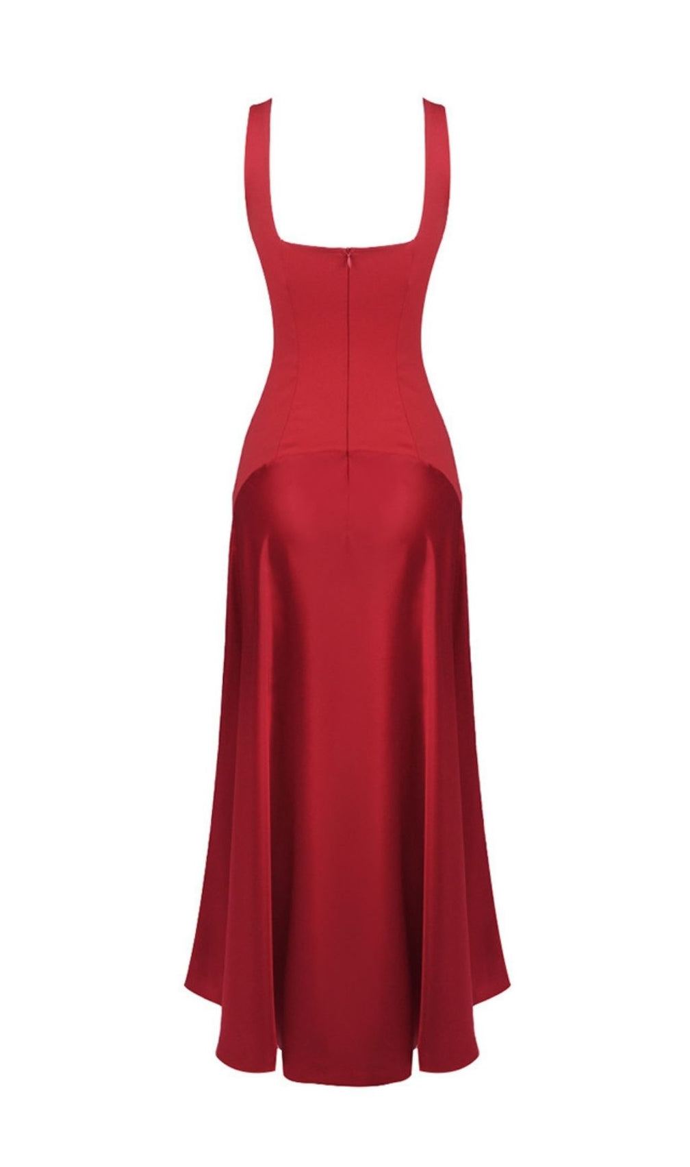 Kalista Red Square Neck Maxi Gown | Statement Evening Dress