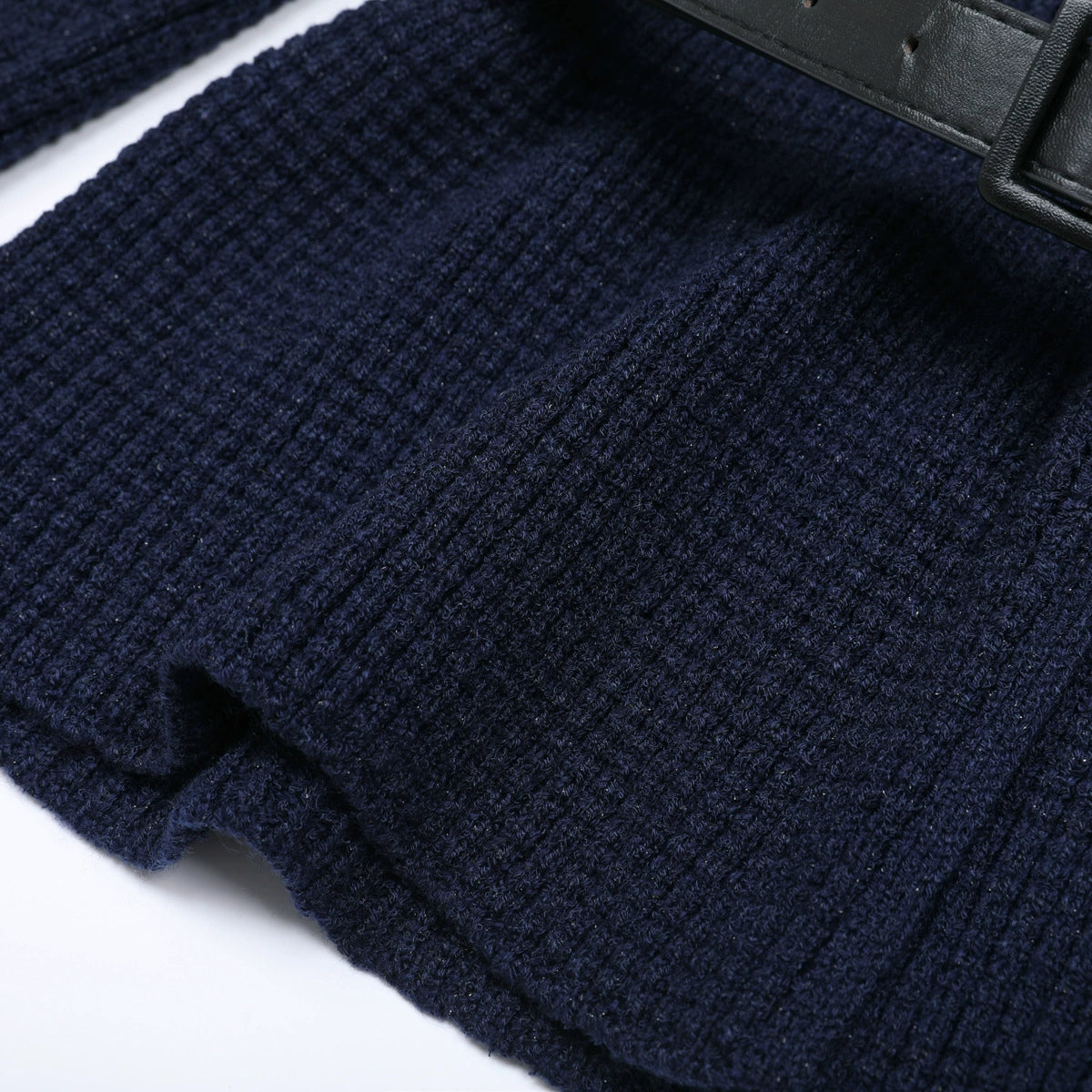 Chic Ribbed Knit Peplum Top & Midi Skirt Set - The Jakob Ensemble