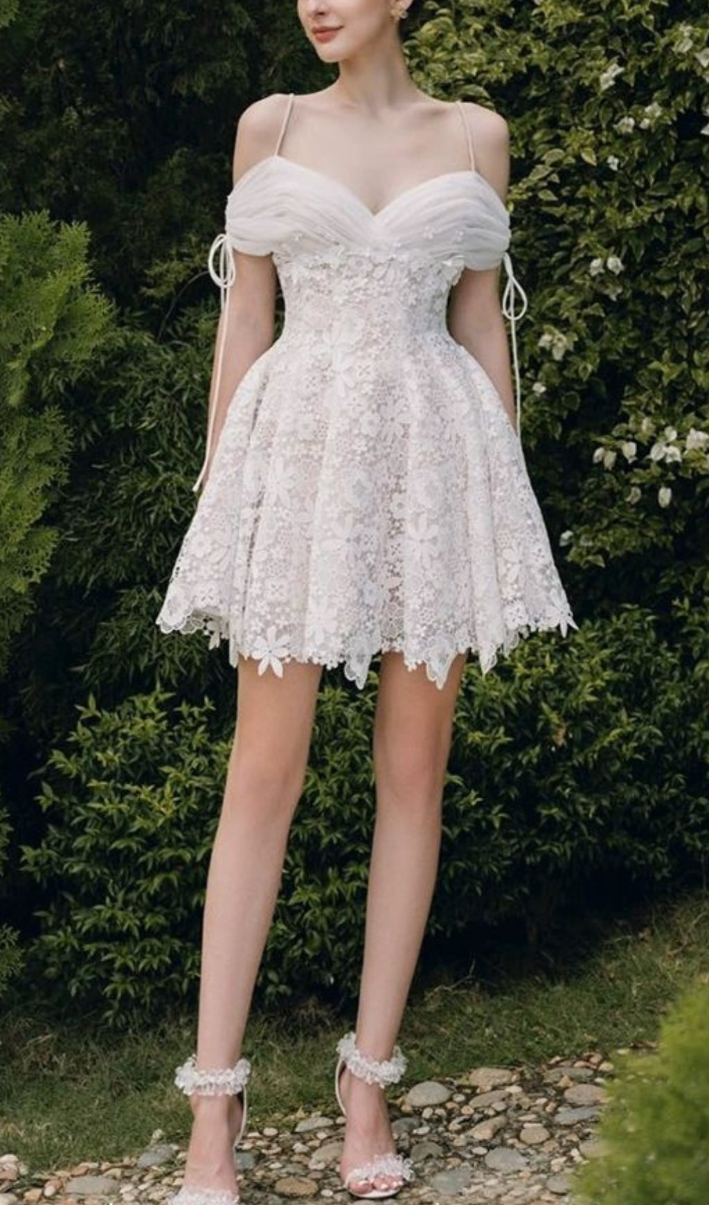 Aamina Lace Strap Mini Dress