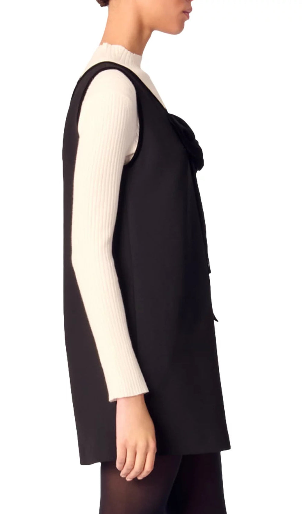 Pinafore Dress With Velvet Collar