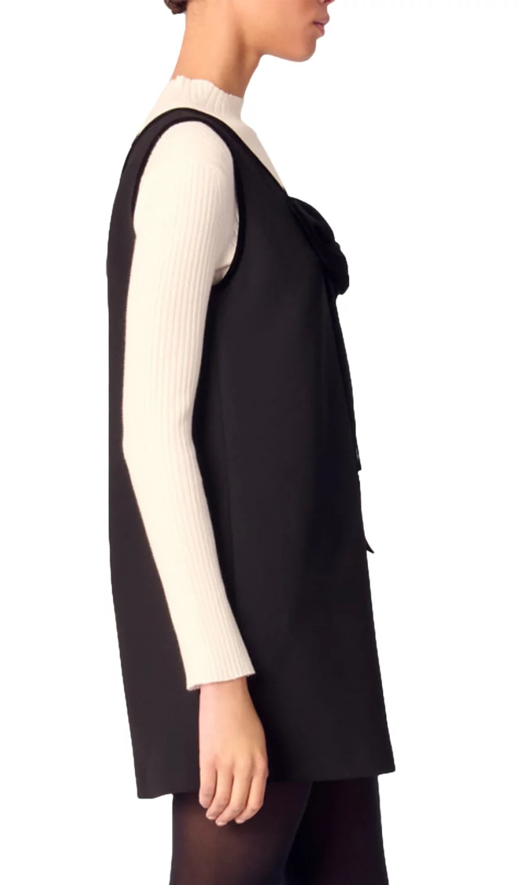 Pinafore Dress With Velvet Collar